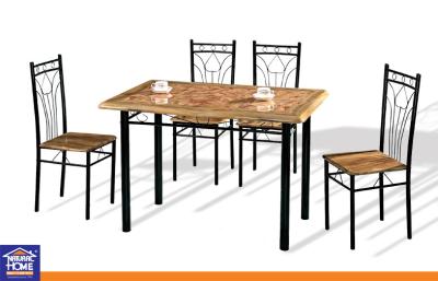 China Particle Board Top Dining Table and Chairs Set for Restaurant / Home Indoor Outdoor Furniture for sale