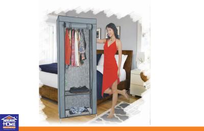 China DIY Metal Closet Large Folding Fabric Wardrobe , Non Woven Storage Wardrobes for Bedroom for sale