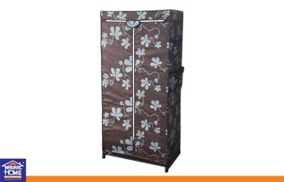 China IKEA Large Space Printing DIY Non Woven Fabirc Wardrobes with Zipper and Side Bag for sale