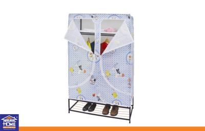 China Double Door Bedroom Furniture Non Woven Wardrobe with Shoes Rack , Multi-function for sale