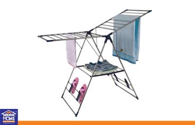 China Modern Portable Metal Hanging Clothes Rack , Indoor Folding Garment Racks for sale