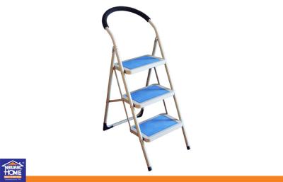 China 3 Steps Steel Household Folding Ladder , Custom Supermarket / Shop Climbing Ladders for sale