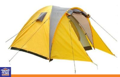 China Waterproof  Triple / Double Layer Family Camping Tents Yellow or Customized Color for sale