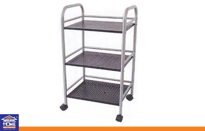 China Portable Three Layer Iron Home Storage Racks with Wheels Mobile Home Furniture for sale