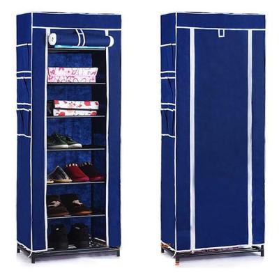 China Modern 7 Layer Shoe Storage Racks with Fabric Cover , High Floor Standing Shoe Storage Units for sale