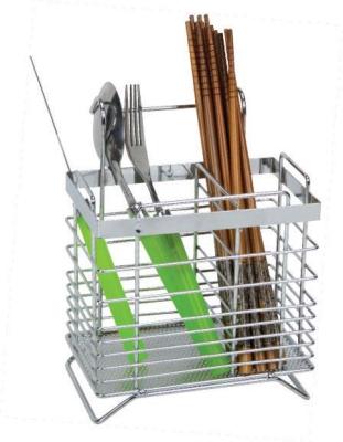 China Flatware Caddy Chrome Wire Chopsticks Rack Home Kitchenware Knife and Fork Caddy for sale