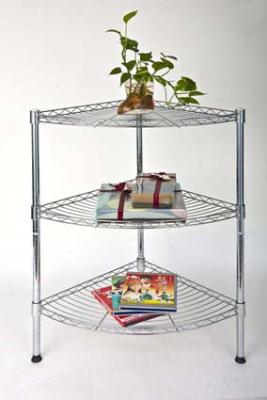 China Wall Or Corner Home Storage Racks Iron Tube Metal Shelf Rack for sale