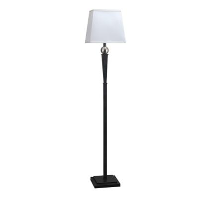 China Hotel Sale Hot Modern Antique Black Finish Wooden Floor Lamp With Fabric Shade For Bedroom Living Room Study Room Zhongshan Factory for sale