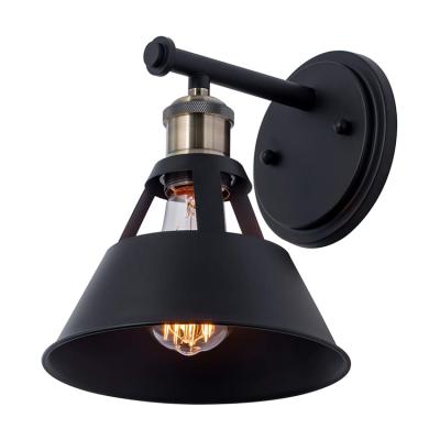 China Industrial Black Industrial Farmhouse Wall Sconce Light Fixture Indoor Wall Mount Lighting Lamp with Metal Shade Rustic Vintage Light for sale