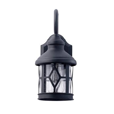 China Morden Morden Outdoor Wall Lantern Industrial Outdoor Wall Sconce with Matte Black IP65 Seeded Glass Antique Waterproof Outdoor Wall Lamp for sale