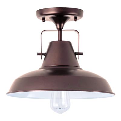 China Surface Mounted Farmhouse Semi Flush Industrial Vintage Ceiling Light Outdoor Mounted Rustic Oil Rubbed Bronze Finish Ceiling Lamp For Kitchen Corridor for sale