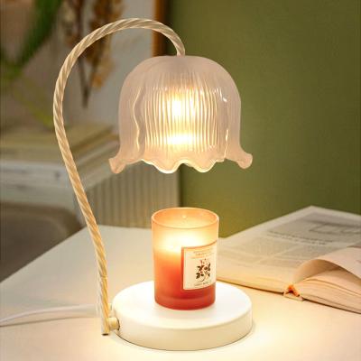 China Metal Top Wax Melt Lights Scented Yankee Melter Dimmable Wax Melt Wax Lights Electric Candle Warmer Lamp Eggshell With Timer for sale