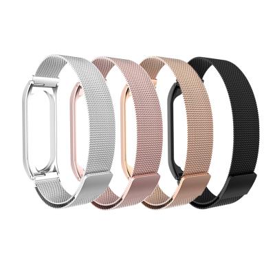 China Replacement Metal Stainless Steel Ultra Thin Strap For Original MI Band 3 Millet 4 Miband Strap 3/4 NFC Smart Watch Magnet Buckle à venda