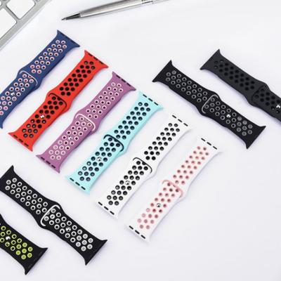 China Replacement Apple and Designer Silicone Band For Mesh Watch Bands Silicone Printed Case 42 44 Apple Watch Band for sale