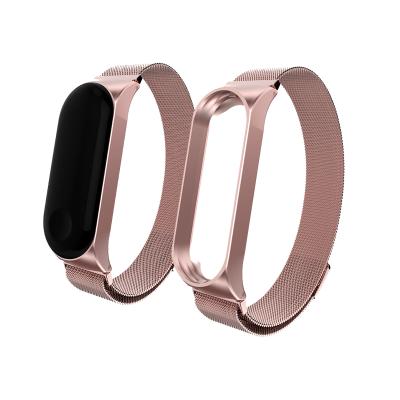 China Femininity Watch Band For Xiaomi MI Band 3 Compatible Wrist Pulseira 4 Strap Metal Milanese Stainless Steel Strap Wristband for sale