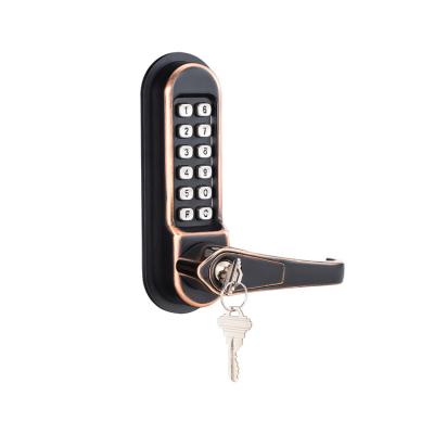 China Free Entry Function Push Button 515 Mechanical Sliding Door Code Lock Outdoor Mechanical Black for sale