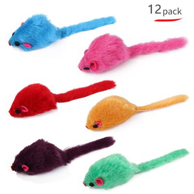 China Stocked Export Foreign Trade Cat Toy Plush Mouse 6 Colors Set Vivid And Realistic Fun Pet Sharp Toy for sale