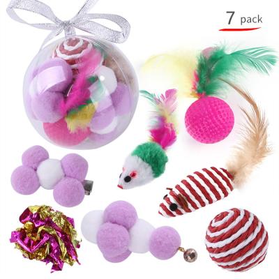 China Stocked best-selling Cat Toy Ball Set from Amazon Creative funny Cat Ball Variety Combination Toy set of 7 packs for sale