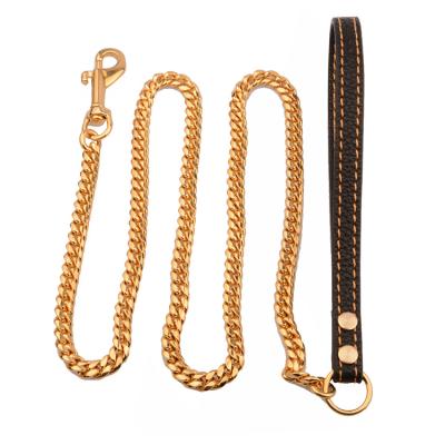 China Viable High Quality Golden Luxury Dog Leash for sale