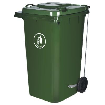 China Eco-friendly 120l Green Round Rubbish Bin Waste Bin Bin Container Sustainable For Recycling Rubbish for sale