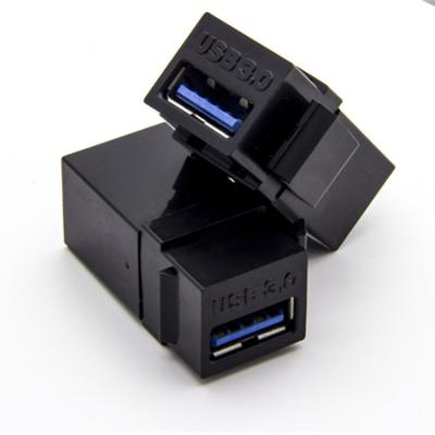 China QC4.0 USB 3.0 Keystone Adapters Female To Female Connector For Wall Plate Outlet Panel-Black for sale