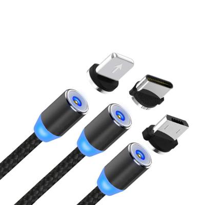 China With LED indicator +360Â ° factory new magnetic usb charging type c charger cable 8pin fast spinning cable for sale