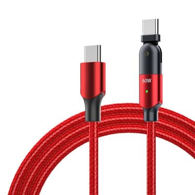 China 180 degree rotation elbow model PD60W new 1.2 meters 180 degree rotation elbow usb cable fast charging data cable fast charging for sale