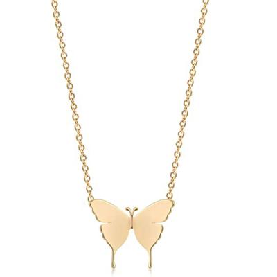 China CLASSIC 18K Gold Plated Butterfly Name Pendant Necklaces Delicate Daily Necklace For Women Minimalist Personalized Jewelry for sale