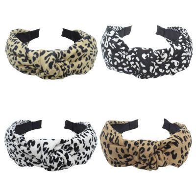 China European and American style European and Korean American new version of autumn and winter fashion women's leopard print hair circle headdress tying retro women for sale