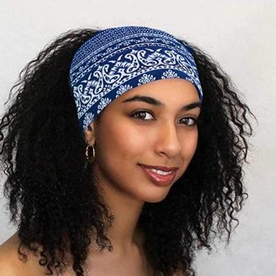 China European and American Style Boho Headbands Wide Knotted Hair Bands Fashion Boho Headband Stretchy Cotton Headband Motorcycle Hair Wraps Yoga Sports Hair for sale