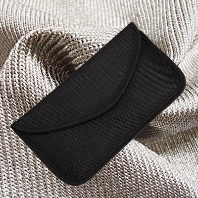 China Anti-Radiation Silver Cell Phone Faraday Cloth 20*10cm Oxford Fiber Signal Shield Pouch Block Signal for sale