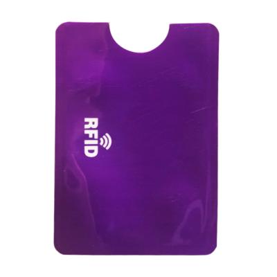 China High Quality Rfid Block New Design Aluminum Foil RFID Block Card Purple Sleeve for sale