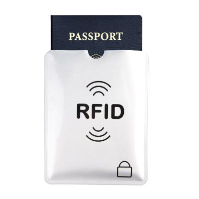 China Anti Magnetic Factory RFID Block Aluminum Foil Sleeves Protector Sleeve Passport Holder for sale