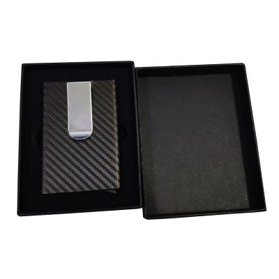 China Recycled Materials RFID Shield Carbon Credit Card Holder Wallet Retail Packing Box for sale