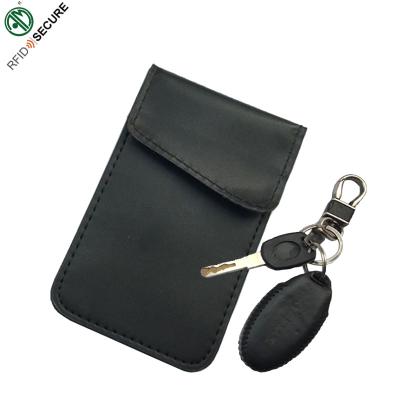 China Fashion Carkey Waterproof Portable Custom Signal Blocking Leather RFID Key FOB Case for sale