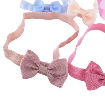 China Fashion Ribbon Simple Bow Nylon Headband For Baby Toddler Girls Kids Headbands Soft Hair Bow Elastic Bands Accessories for sale