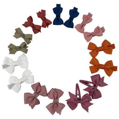 China Assorted Soft Styles Mini Hair Bow Clips For Babies Toddler Tiny Hair Bow Snap Clips Infant Kids Hairbow Accessories for sale