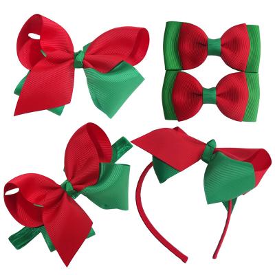 China Sweet Christmas Hair Bow Clips Jojo Siwa Hair Bows Headband For Toddler Baby Kids Girls Christmas Gift Sister Hair Accessories for sale