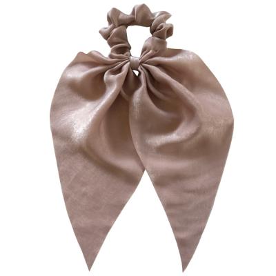 China Elegant Women Girls Hair Scrunchies Satin Flames Ponytail Elastic Hair Bands Silk Ties Accessories for sale