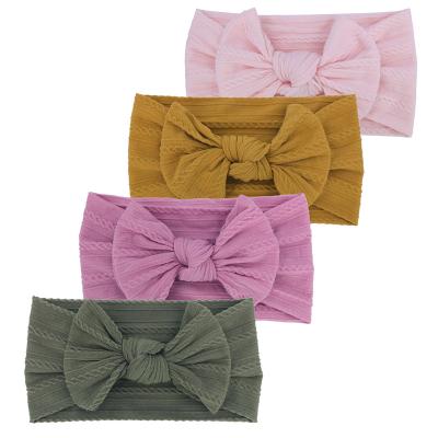 China Eco-Friendly Fits All Baby Turban Headband Jacquard Headwraps Headwraps Headwraps Stretch Hair Bow Newborn Infant Toddler Hair Bow Accessories for sale