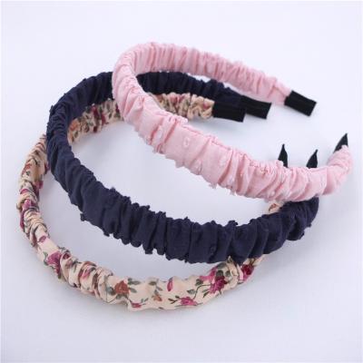 China Fashion Custom Pleated Headbands Babies Cloth Headband Kids Hair Circle Headbands Hair Accessories Outfit for sale