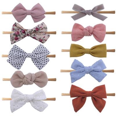 China Nylon Hair Bows Children Headbands Newborn Infant Toddler Hairbands Amazon Soft Baby and Babies Accessories Bows for sale