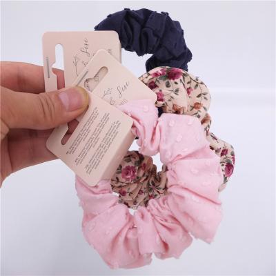 China Custom OEM ODM Scrunchy Ponytail Holder Hair Bands Women Babies Accessories Elastic Hair Bands Scrunchies Fashion Tag for sale