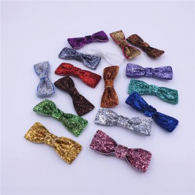 China Customized Glitter Bow Garment Fragrance Wedding Gifts Shape Accessories Jewel Decorative Glitter Ribbon Bows for sale