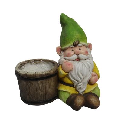 China Cartoon Christmas Ornaments Santa Claus Flower Pot Polystone Garden Pot Planter Plant Pot Decorative House Opens Garden Decoration for sale