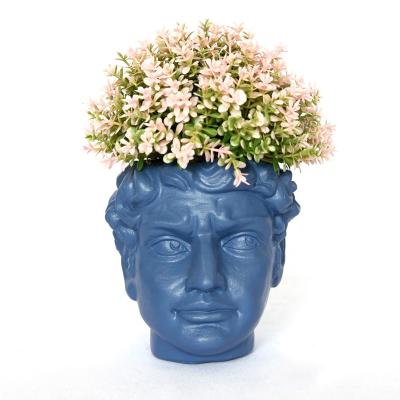 China Faced style statue planter ceramic decorative flower pot in main Nordic unique planter pot sculpture vases for sale