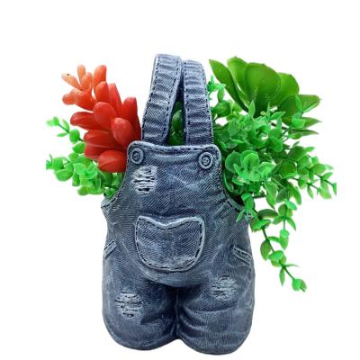 China Chinese Style OEM Resin Trellis Clothing Flowerpot Cowboy Costume Shoes Hat Potted Plant Planter VASE for sale