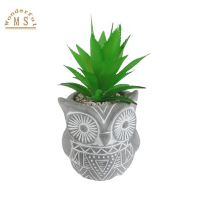 China Tropical OEM Customized Animal Succulents Souvenir Gifts Vase Flower Pot Unicorn Cement Home Decor Table Ornament for sale