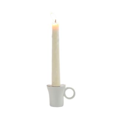 China Modern Ceramic Candle Holder Home Unique Decoration Vessels Cup Shaped White Candle Container For Table Home Decoration for sale