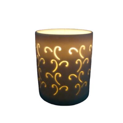 China New arrival ceramic led candle lamp hand made, lantern candle holder, ceramic candle jars wholesale for sale